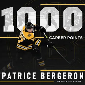 Patrice Bergeron 1000 Career Points Poster Wallpaper