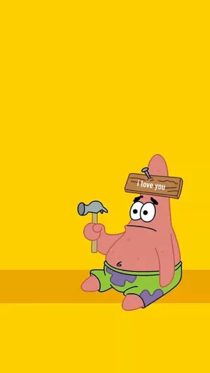 Patrick Star Yellow Aesthetic Background Wallpaper