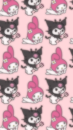 Patterned My Melody Kuromi Wallpaper