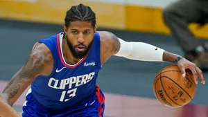 Paul George Blue Clippers Jersey Wallpaper