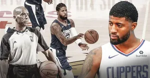 Paul George Of The La Clippers Looking To Take The Team To Championship Victory Wallpaper