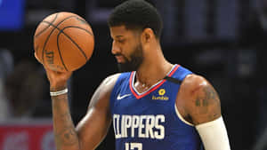 Paul George Of The Los Angeles Clippers Making A Play Wallpaper