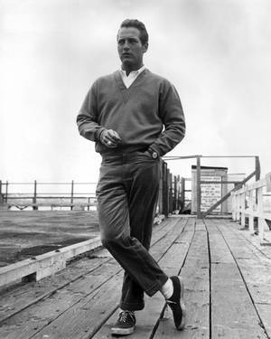 Paul Newman On A Dock Wallpaper