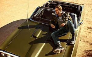 Paul Walker On Muscle Car Wallpaper