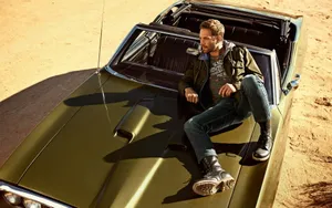 Paul Walker On Muscle Car Wallpaper