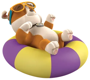 Paw Patrol Rubble On Swim Ring Wallpaper