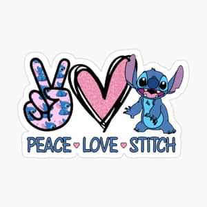 Peace Love Stitch Sticker Wallpaper