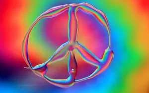 Peace Sign Liquid State Tie Dye Wallpaper