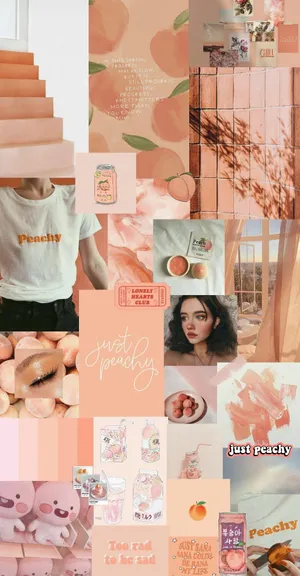 Peach Aesthetic With Gradient Stairs Wallpaper