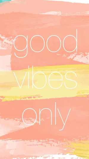 Peach And Yellow Good Vibes Iphone Wallpaper
