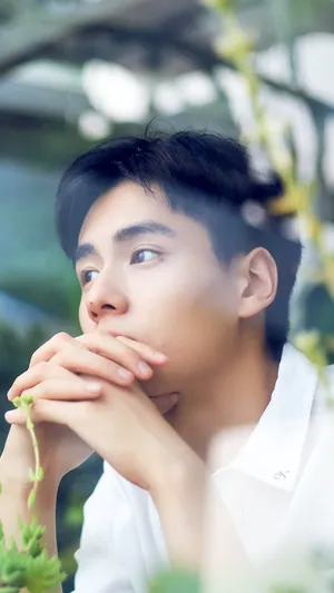 Pensive Chinese Actor Hu Yitian. Wallpaper