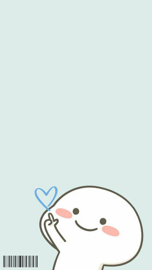 Pentol Cute With A Blue Heart Wallpaper