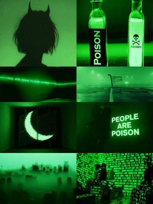 People Are Poison Neon Green Aesthetic Wallpaper