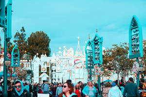 People Strolling In Disneyland Desktop Wallpaper