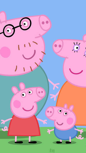 Peppa Pig And Family Having A Chat Wallpaper