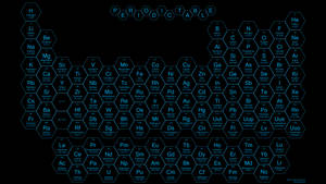 Periodic Table With Blue Hexagon Blocks Wallpaper