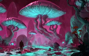 Person Alone In A Fantasy Art Wallpaper