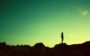 Person Neon Green Sky Wallpaper