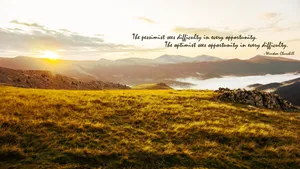 Pessimistic Optimistic Hills Quote Wallpaper
