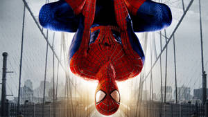 Peter Parker, Aka The Amazing Spider-man, Zooms Across The City Wallpaper