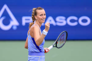 Petra Kvitova Smiling Fist Pump Wallpaper