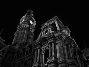 Philadelphia City Hall On Black Tablet Wallpaper