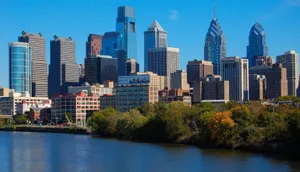 Philadelphia Skyline Of Blue Sky Wallpaper
