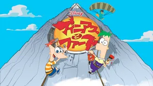 Phineas And Ferb Engraving In Mountain Wallpaper