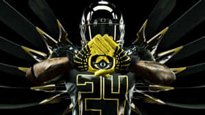 Photo Of Athletes Playing American Football In A Gutsy Match. Wallpaper