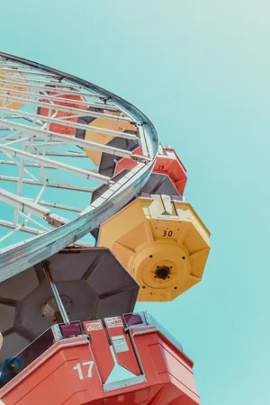 Photograph Of Pastel Vintage Ferris Wheel Wallpaper