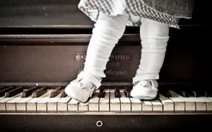 Piano Baby Girl Ballerina Shoes Wallpaper