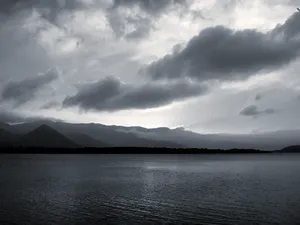 Picture Of A Black And White Sky With Billowy Clouds Wallpaper