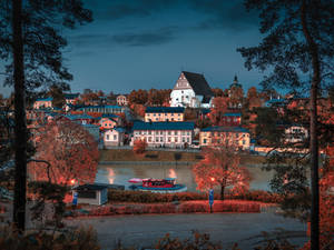 Picturesque View Of Porvoo, A Charming Town In Finland Wallpaper