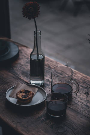 Pie Crust Tart Pastries And Coffee Wallpaper