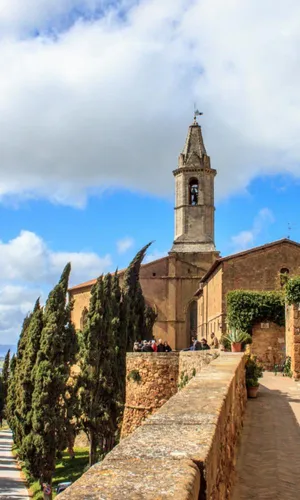 Pienza Historical Bell Tower Italy Wallpaper