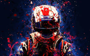 Pierre Gasly - Artistic Rendition In Blue And Red Wallpaper