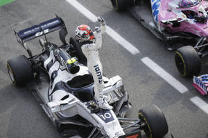 Pierre Gasly Standing On Car Wallpaper