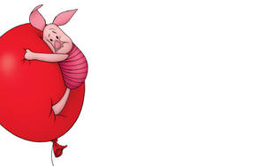 Piglet Red Balloon Wallpaper