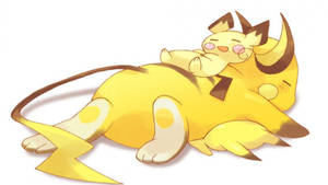 Pikachu Sleeping Over Raichu Wallpaper