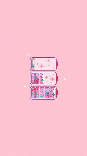 Pink Aesthetic Anime Phone Batteries Wallpaper
