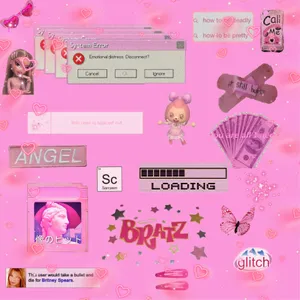 Pink Aesthetic Bratz Doll Icons Wallpaper