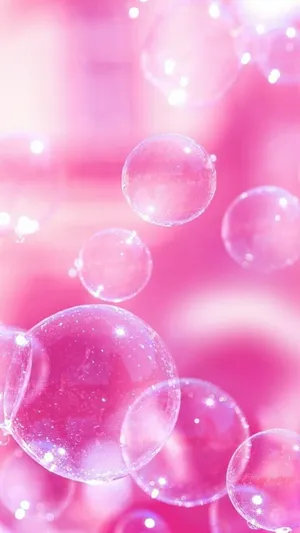 Pink Aesthetic Bubbles Background Wallpaper