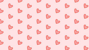 Pink Aesthetic Tiny Hearts Valentines Day Desktop Wallpaper