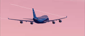 Pink Airplane Taking Off In Paris, France Wallpaper