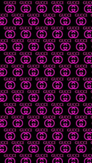 Pink And Black Gucci Pattern Wallpaper