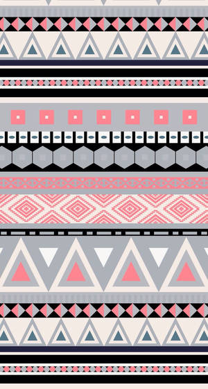 Pink And Black Tribal Pattern Wallpaper