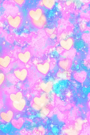 Pink And Blue Hearts Wallpaper