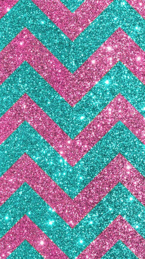 Pink And Blue Zigzag Sparkle Iphone Wallpaper