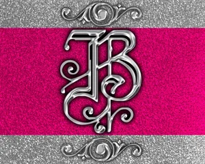 Pink And Silver Letter B Wallpaper