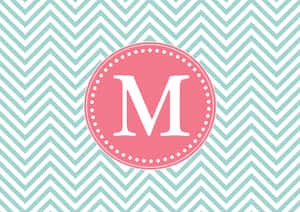 Pink And White M Monogram Desktop Wallpaper